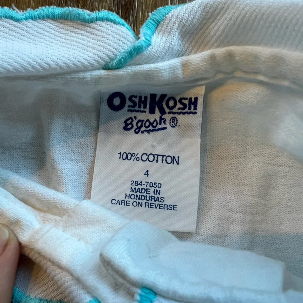 OshKosh B’gosh Embroidered Collar Puff Sleeve Top Shirt Size 4T Vintage Charm
